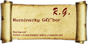 Ruzsinszky Gábor névjegykártya