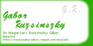 gabor ruzsinszky business card